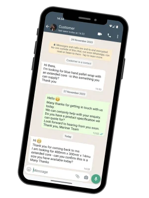 Get in Touch with Mariner Packaging on WhatsApp